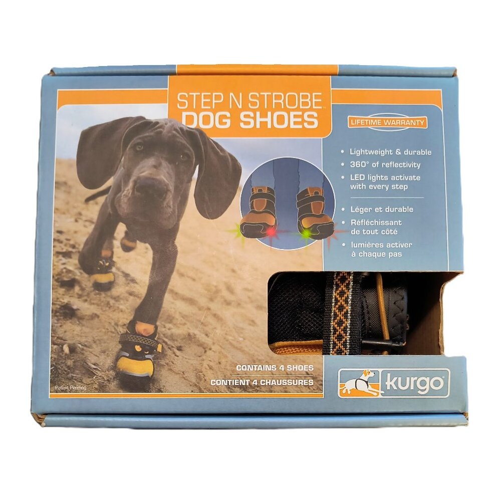 NEW Kurgo Step N Strobe Dog Shoes Boots Set of 4 XXS K01352